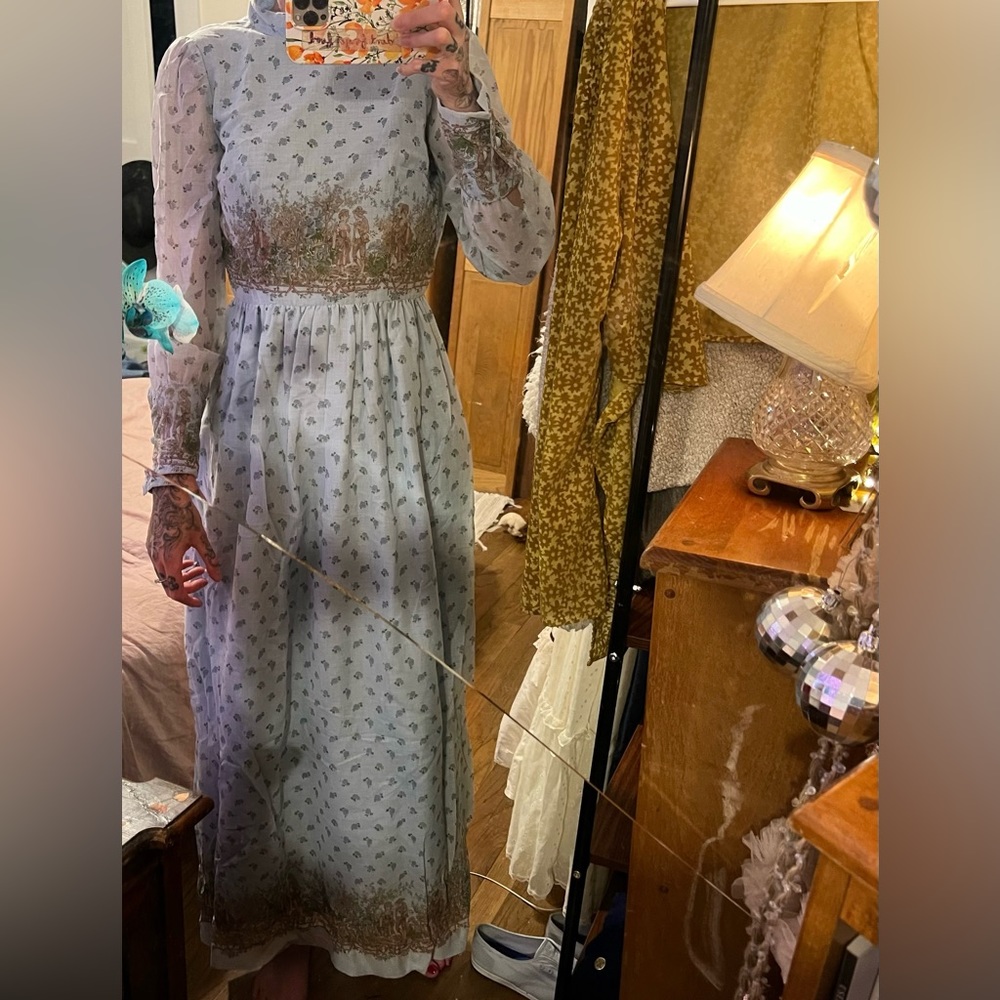 DENISE ARE HERE 70s vintage boho maxi prairie dress